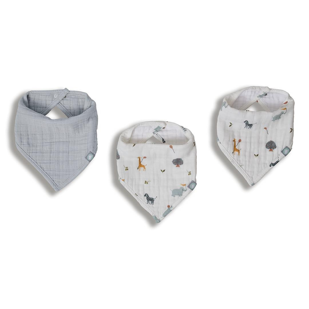 Bandana Seti / 3 parça - Zoo - Mavi - 0-1 Yaş