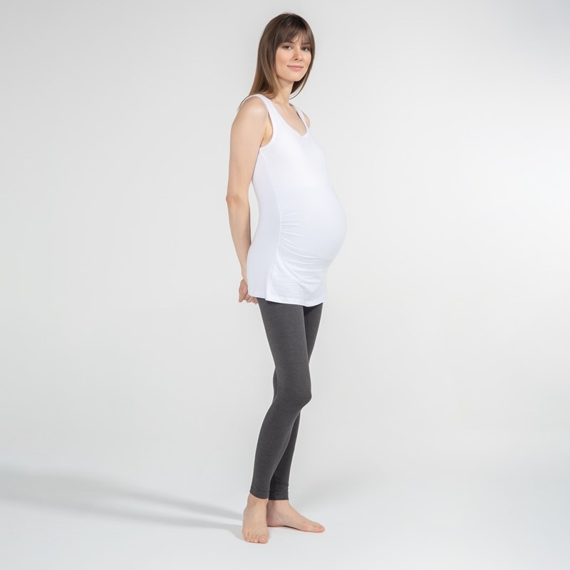 Basic Atlet Yaka - Hamile T-Shirt - Beyaz