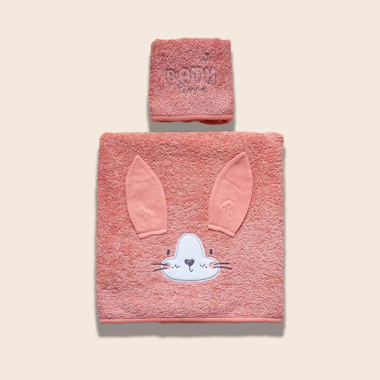 Havlu Seti (2 Parça) - Bath Time - Yavruağızı - 70 X 120 Cm