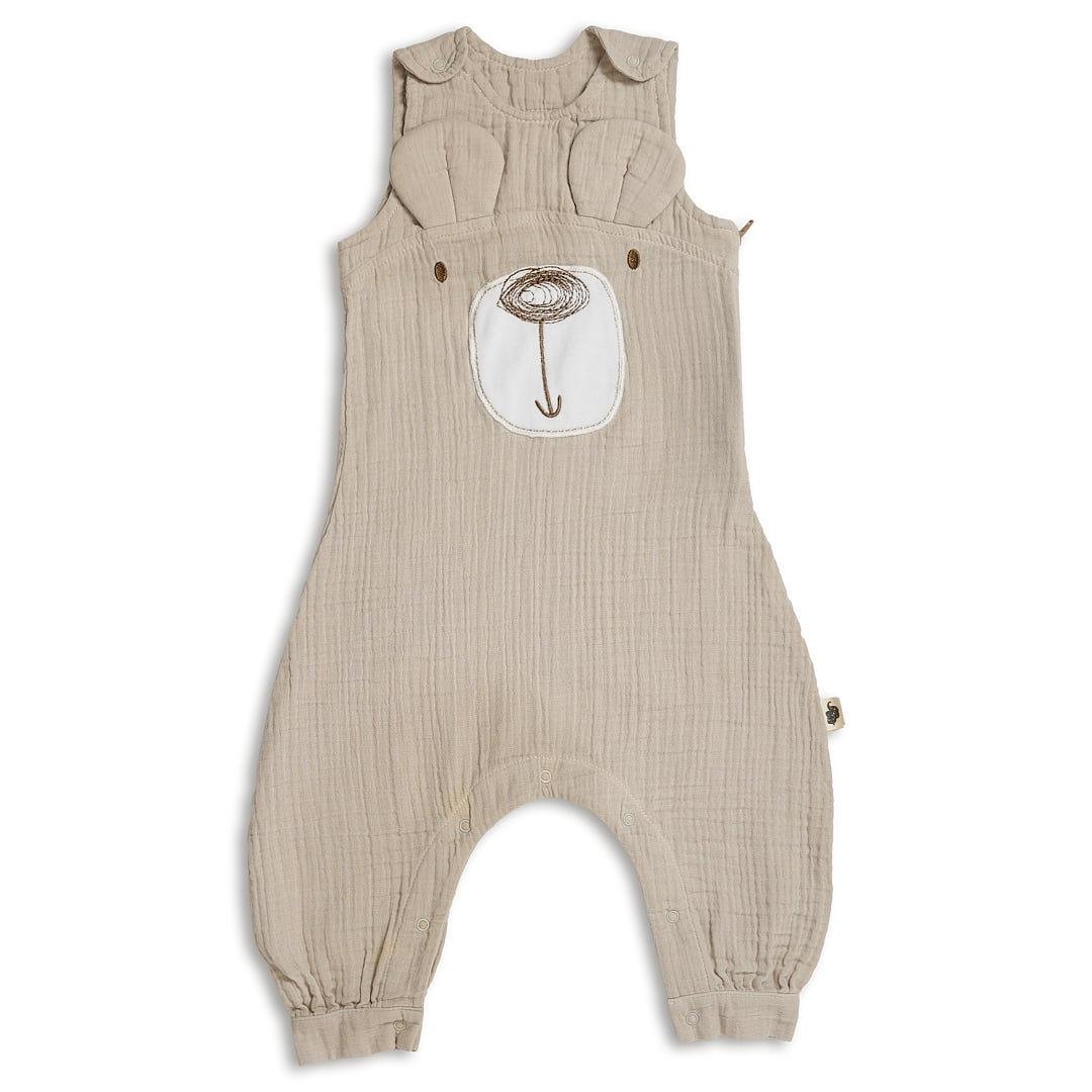 Muslin Ayaklı Tulum (Nakışlı) - Tog 1.0 - Sand - Bej - 70 Cm