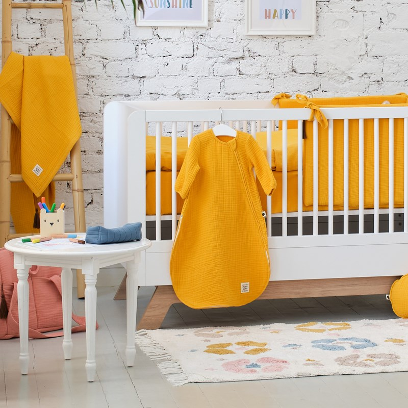 Muslin Uyku Tulumu - Kollu - Marigold - Hardal - 70 Cm