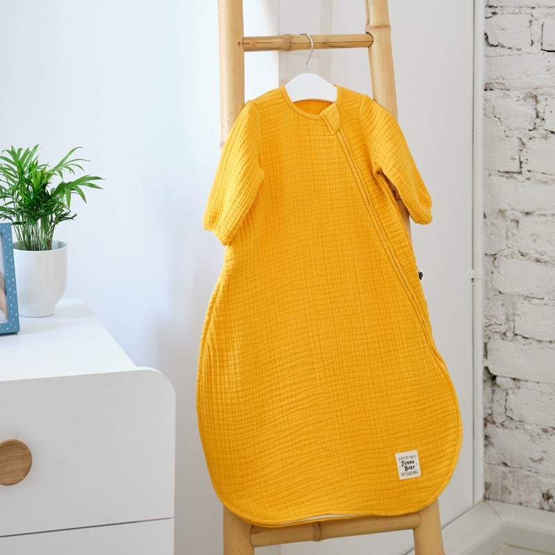 Muslin Uyku Tulumu - Kollu - Marigold - Hardal - 70 Cm