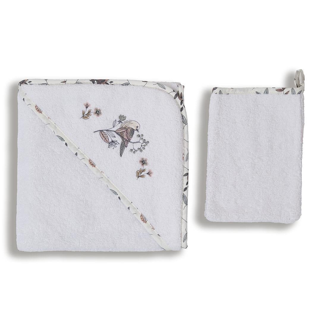 Üçgen Başlıklı Havlu + Kese - Wildflower - Lavanta - 75 X 75 Cm