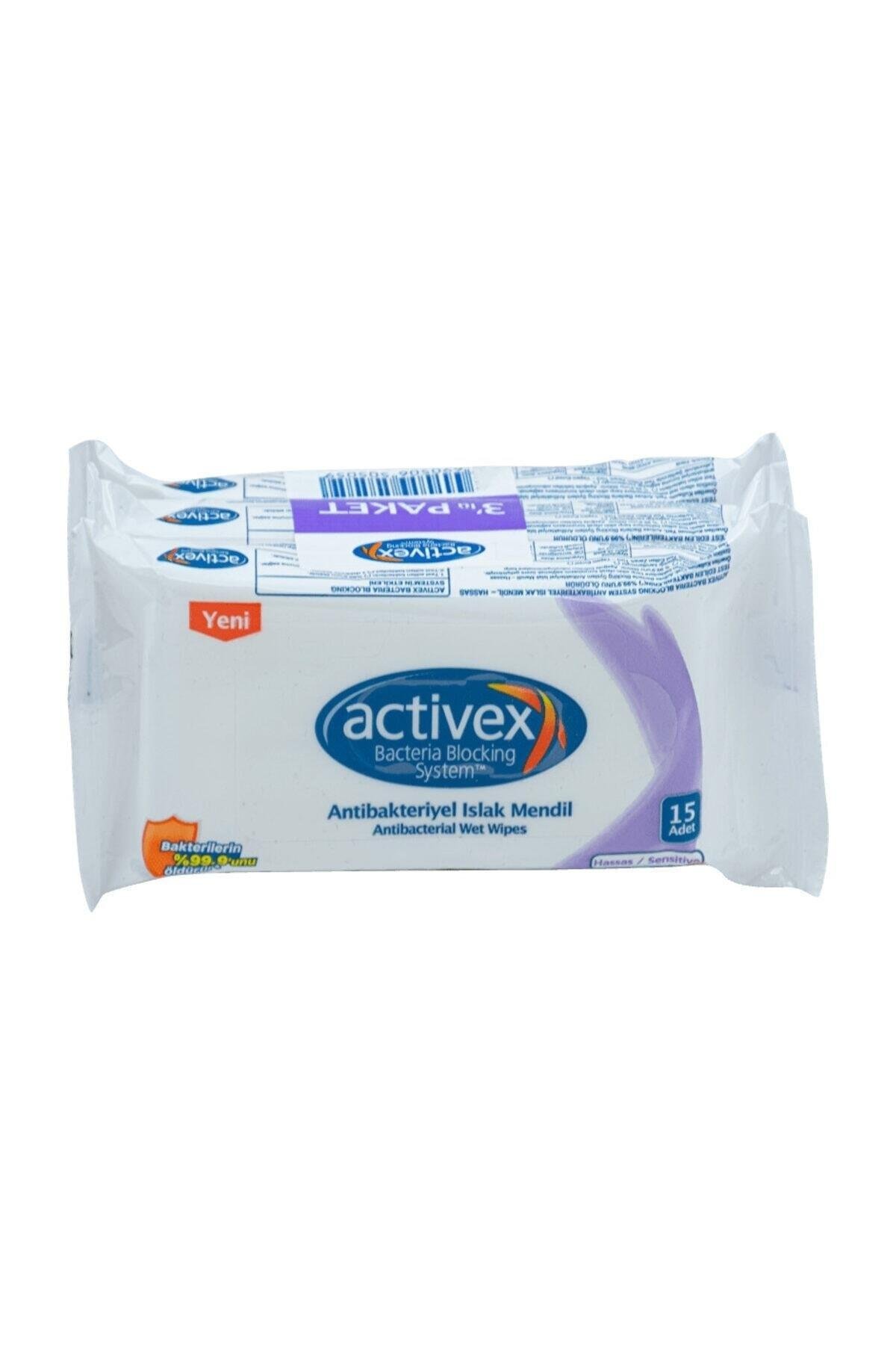 Activex Antibakteriyel Hasas Islak Cep Mendil 15 Adet x 3 lü Paket