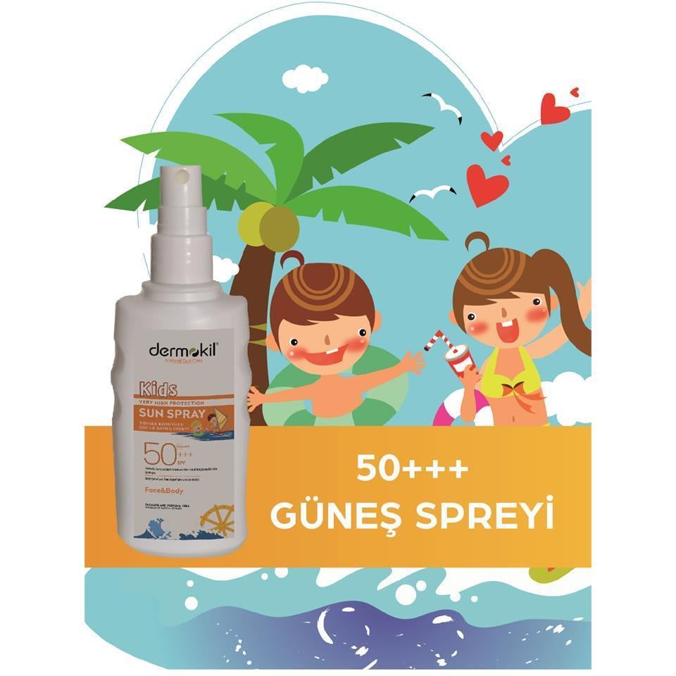 Dermokil Kids Sun Sprey Çocuk Güneş Sprey Krem Çok Yüksek Koruma Spf 50+++ 200 Ml