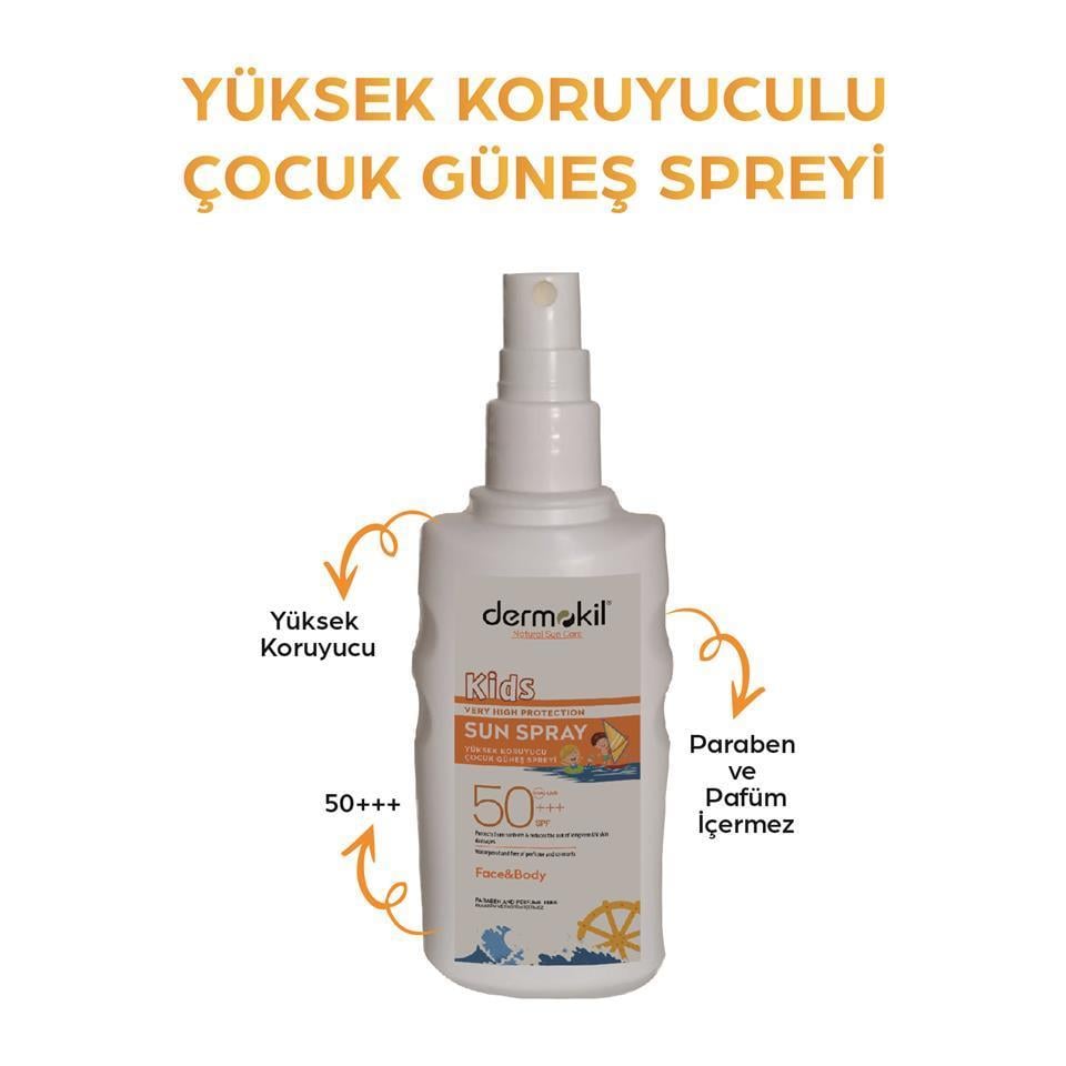 Dermokil Kids Sun Sprey Çocuk Güneş Sprey Krem Çok Yüksek Koruma Spf 50+++ 200 Ml