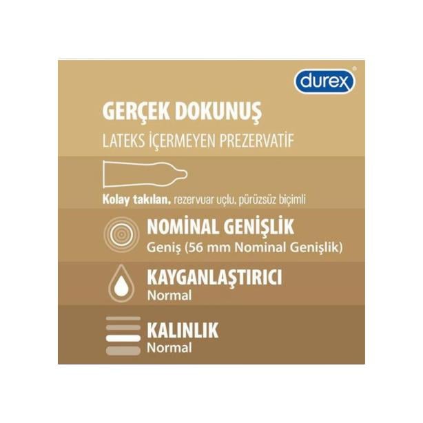 Durex Prezervatif Gerçek Dokunuş Standart Fit 10 lu