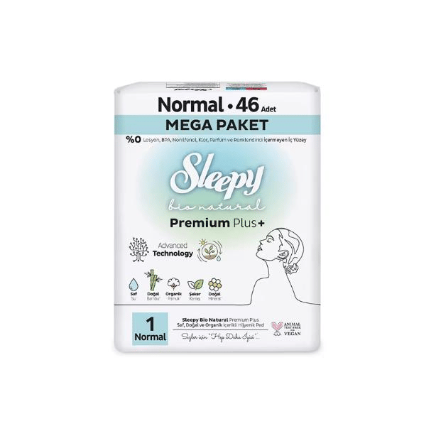 Sleepy Ped Mega Pakeet Bio Natural Premium Plus+ No: 1 Normal 46 Adet 