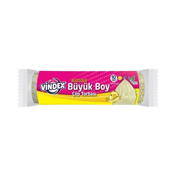 Vindex Büzgülü Çöp Torbası Büyük Boy 65x70 cm Limon Kokulu 10 lu
