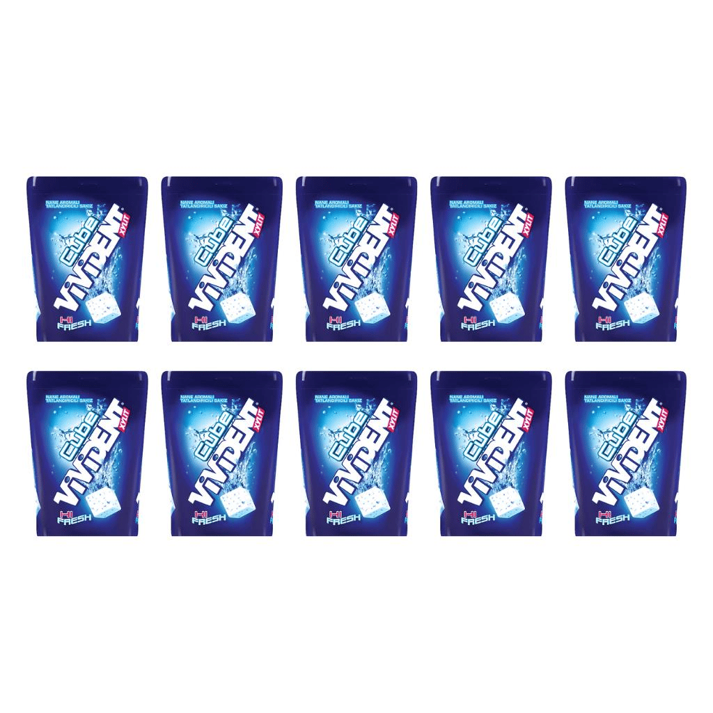 Vivident XYLIT Cube Nane Aromalı Tatlandırıcılı Sakız 86 g x 10 Adet