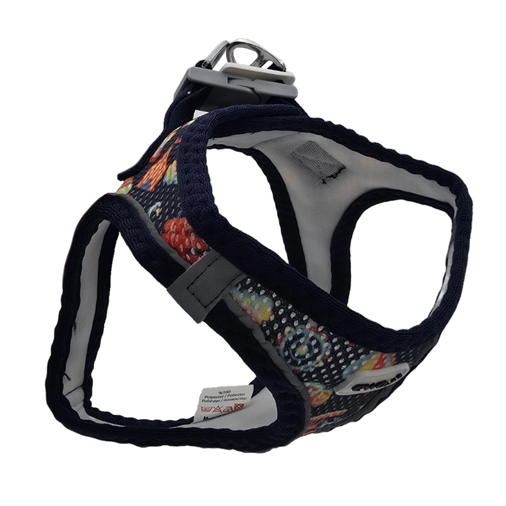 Ewox Air Mesh Lunapark Desenli Göğüs Tasması S