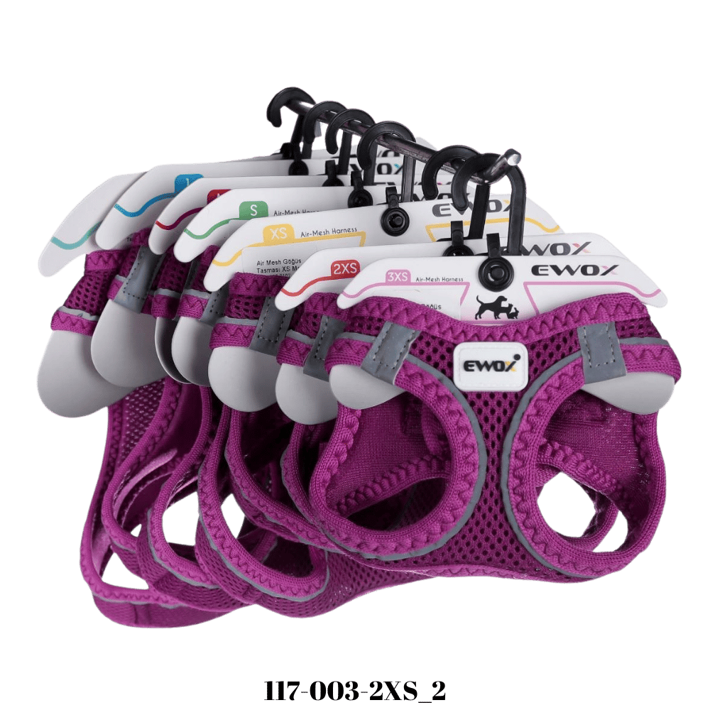 Ewox Air Mesh Mor Göğüs Tasması 2XS