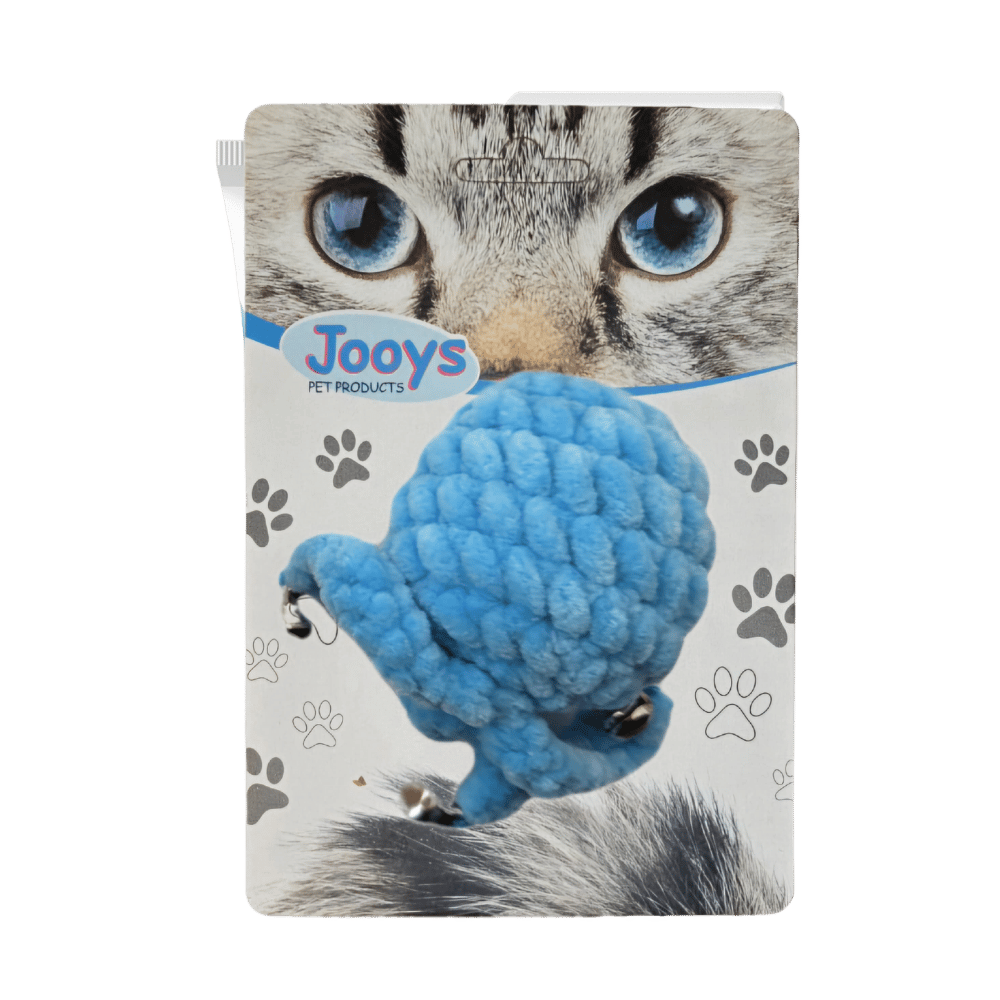 Jooys Zilli Kadife Kedi Topu Mavi