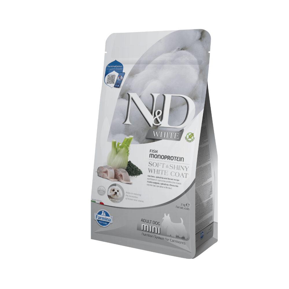 N&D White Levrek Spirulina ve Rezeneli Küçük Irk Yetişkin Köpek Maması 2kg