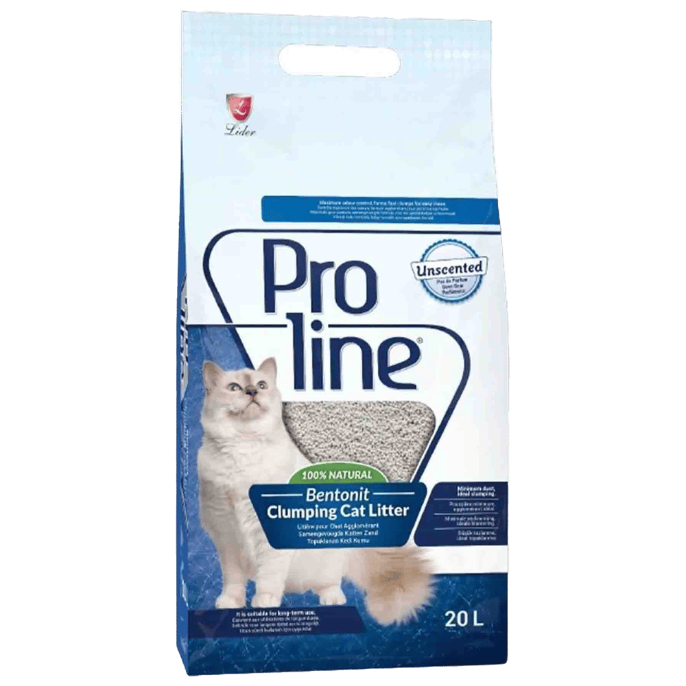 Proline Süper Topaklanan İnce Taneli Parfümsüz Bentonit Kedi Kumu 20lt