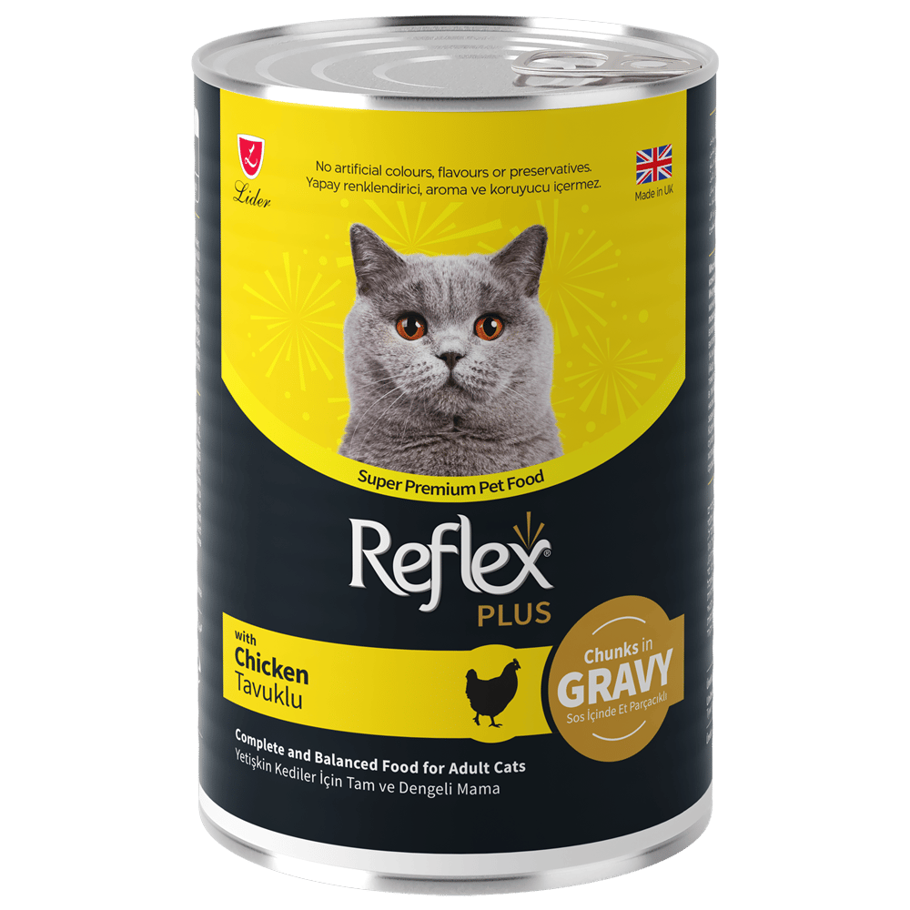 Reflex Plus Sos İçinde Parça Etli Tavuklu Yetişkin Kedi Konservesi 400gr