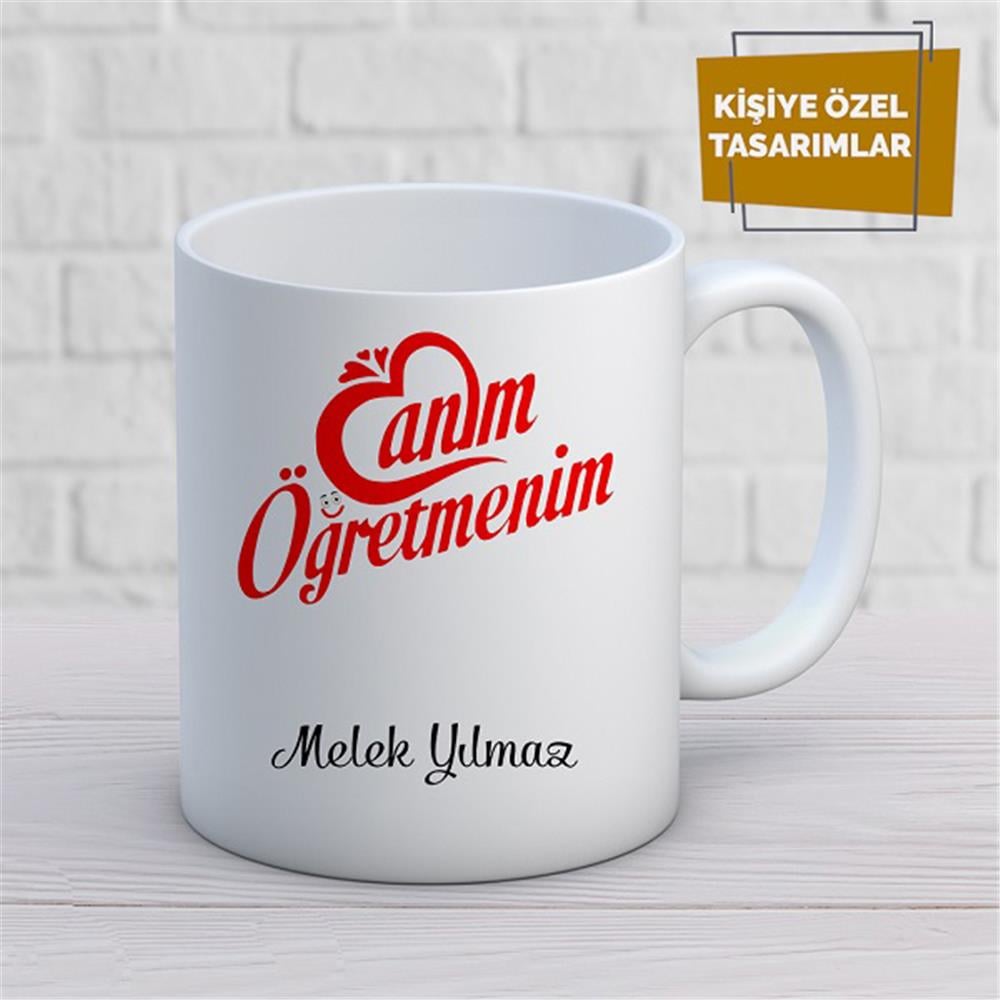 Kişiye Özel İsim Yazılabilir Canım Öğretmenim Kupa Bardak
