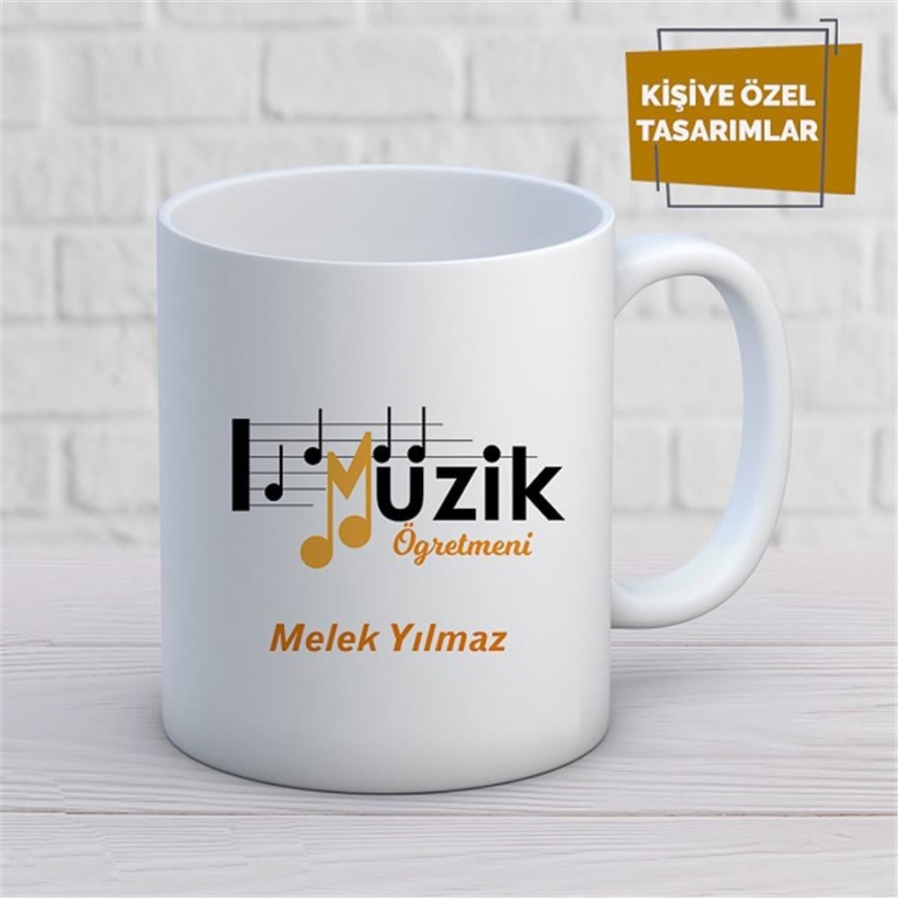 Kişiye Özel İsim Yazılabilir Müzik Öğretmeni Kupa Bardak