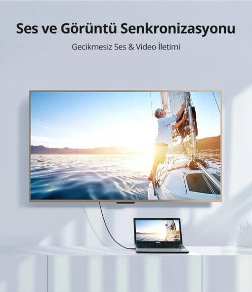 UGREEN 10130 HD101 4K HDR Video 2.0 HDMI Kablo 18Gb/s Yüksek Hız Siyah 3metre