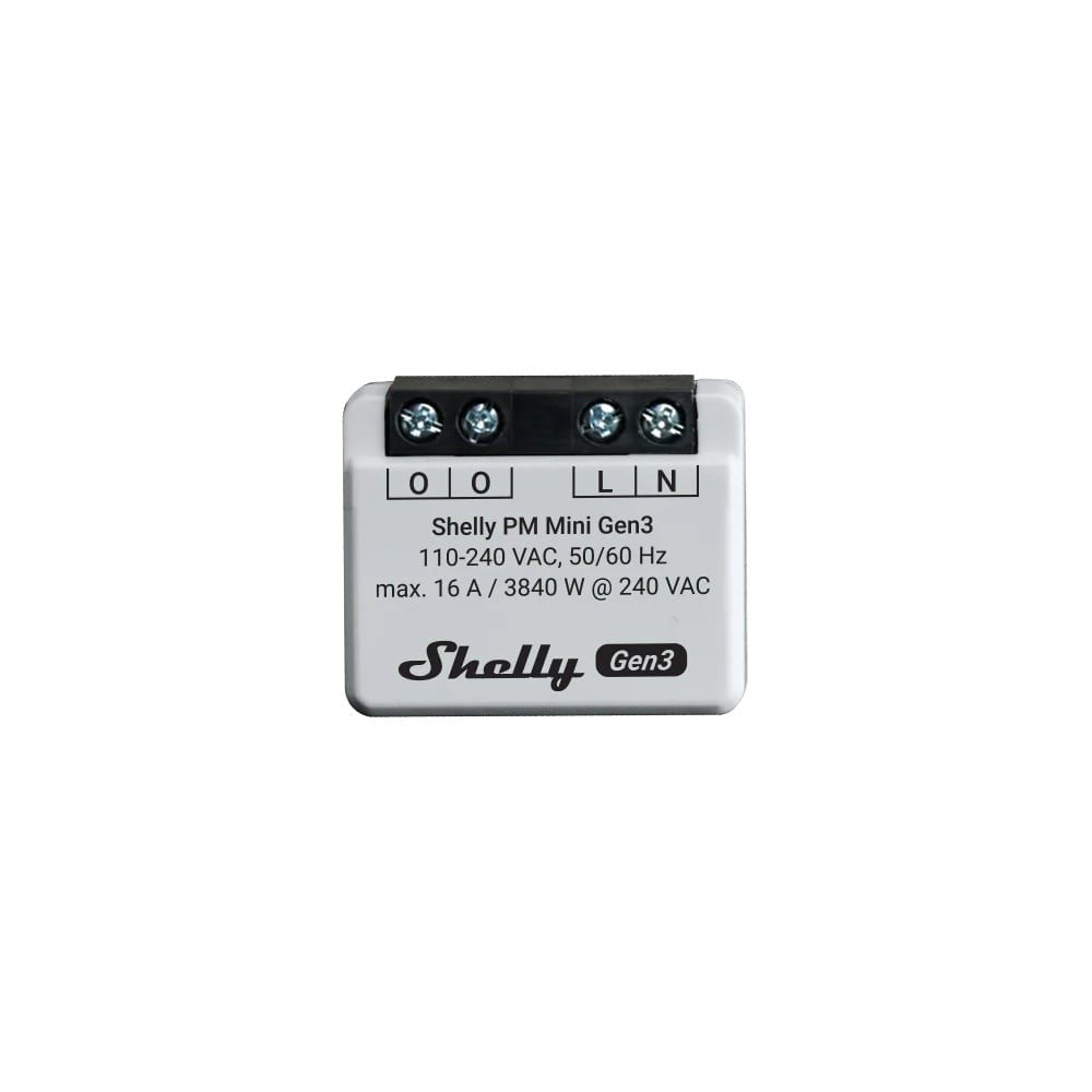 Shelly PM Mini Gen3 16A akıllı enerji ölçüm modülü ön görünüm