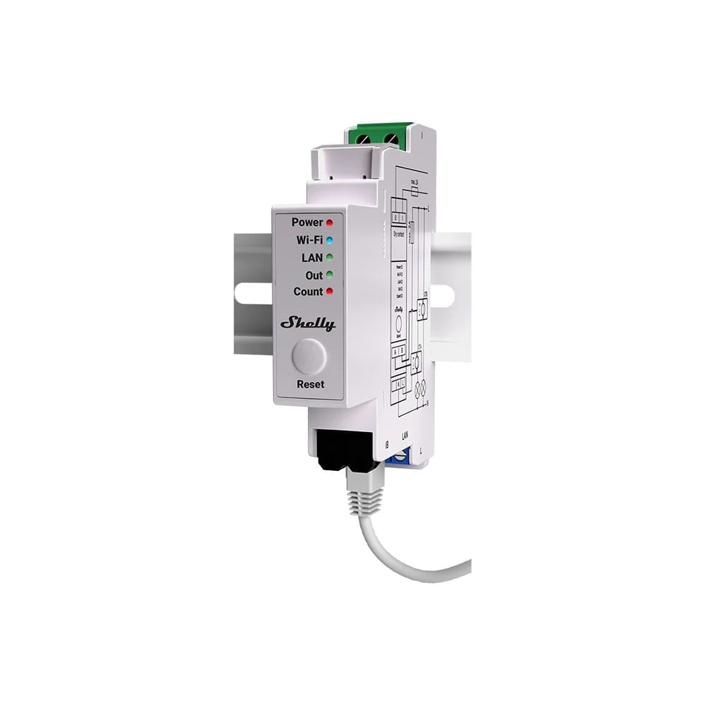 Shelly Pro EM-50 DIN ray montajlı akıllı enerji ölçer modülü