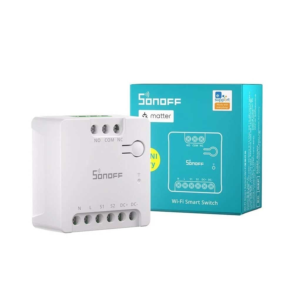 SONOFF MINI-D Matter uyumlu Wi-Fi akıllı röle kutulu ürün görseli