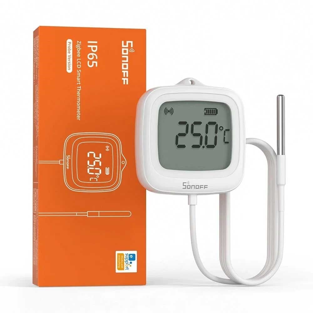 SONOFF SNZB-02LD IP65 Zigbee problu LCD sıcaklık sensörü kutulu ürün görseli