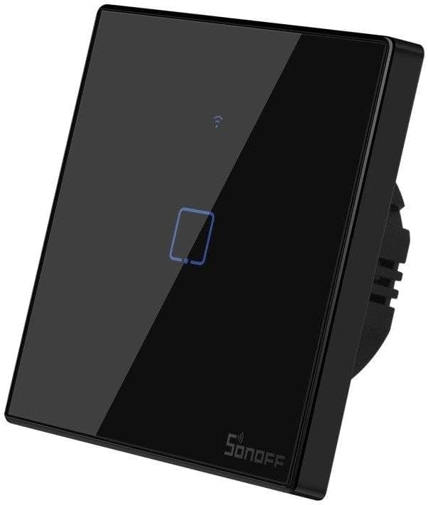 SONOFF T3EU1C siyah tek kanallı Wi-Fi dokunmatik akıllı anahtar yandan görünüm