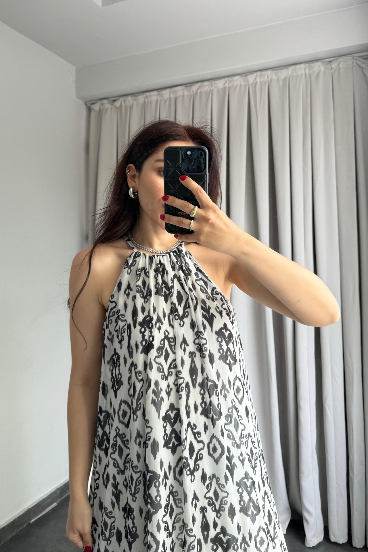 HALTER YAKA ŞİFON ELBİSE /34603