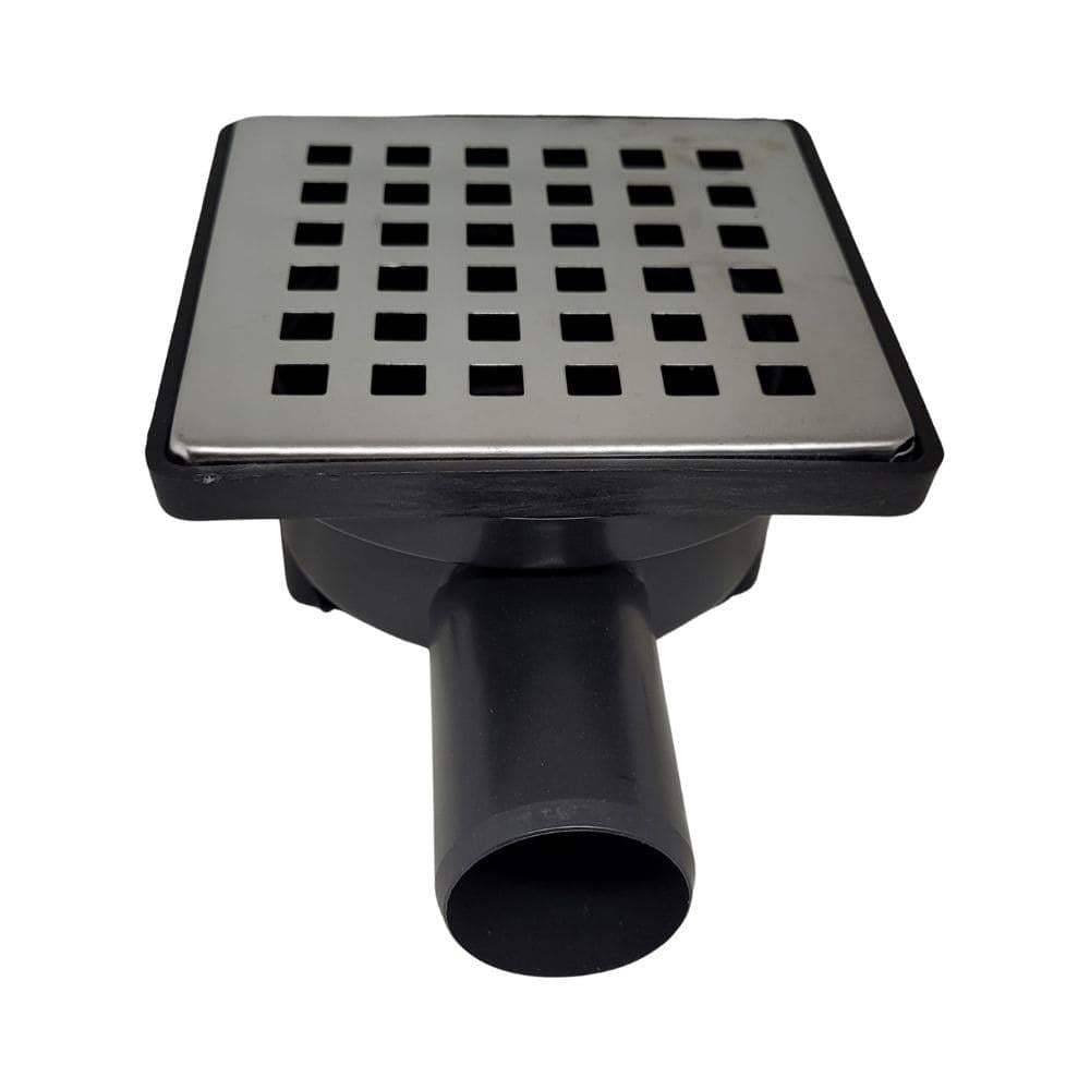 10x10 cm Yer Süzgeci 32 mm Yandan Çıkışlı Paslanmaz Izgaralı