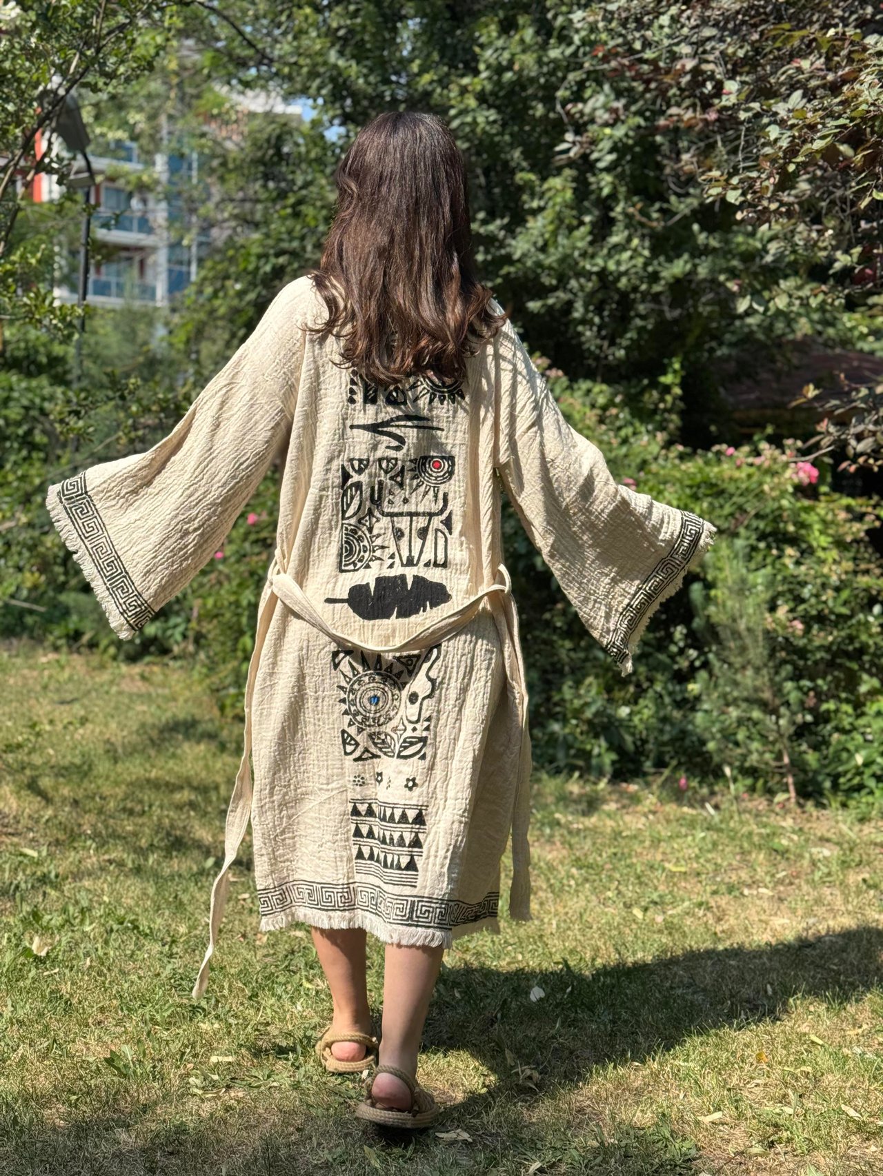 Antik Desen Yapraklı Kimono - EmicraftAntik Desen Yapraklı KimonoKimono ve Peştemal