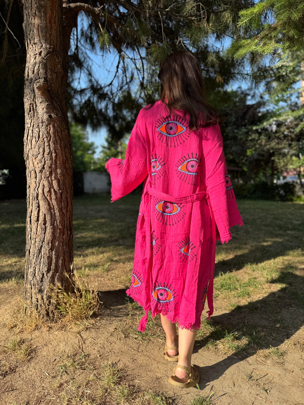 Elvan Göz Desen Kimono Pembe - EmicraftElvan Göz Desen Kimono PembeKimono ve Peştemal