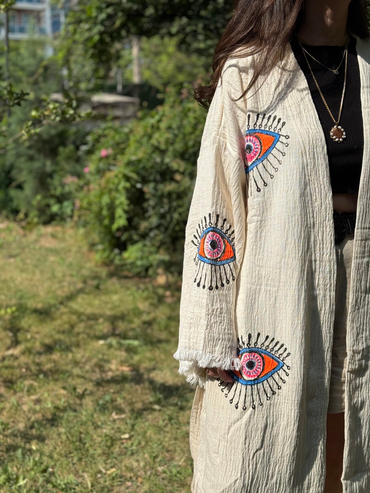 Elvan Göz Desen Kimono - EmicraftElvan Göz Desen KimonoKimono ve Peştemal