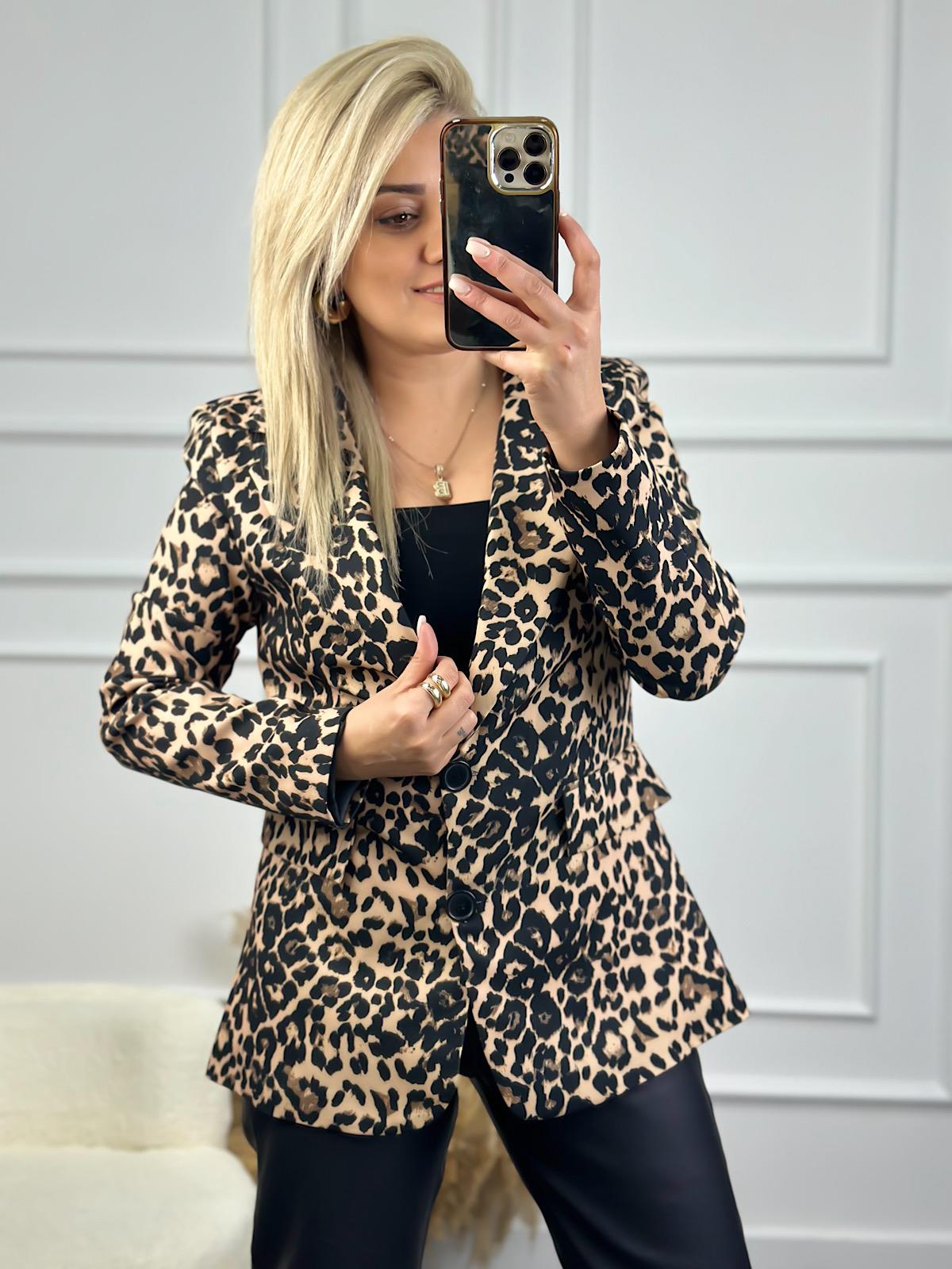 Leopar Ceket KAHVE-23MeDIS00010