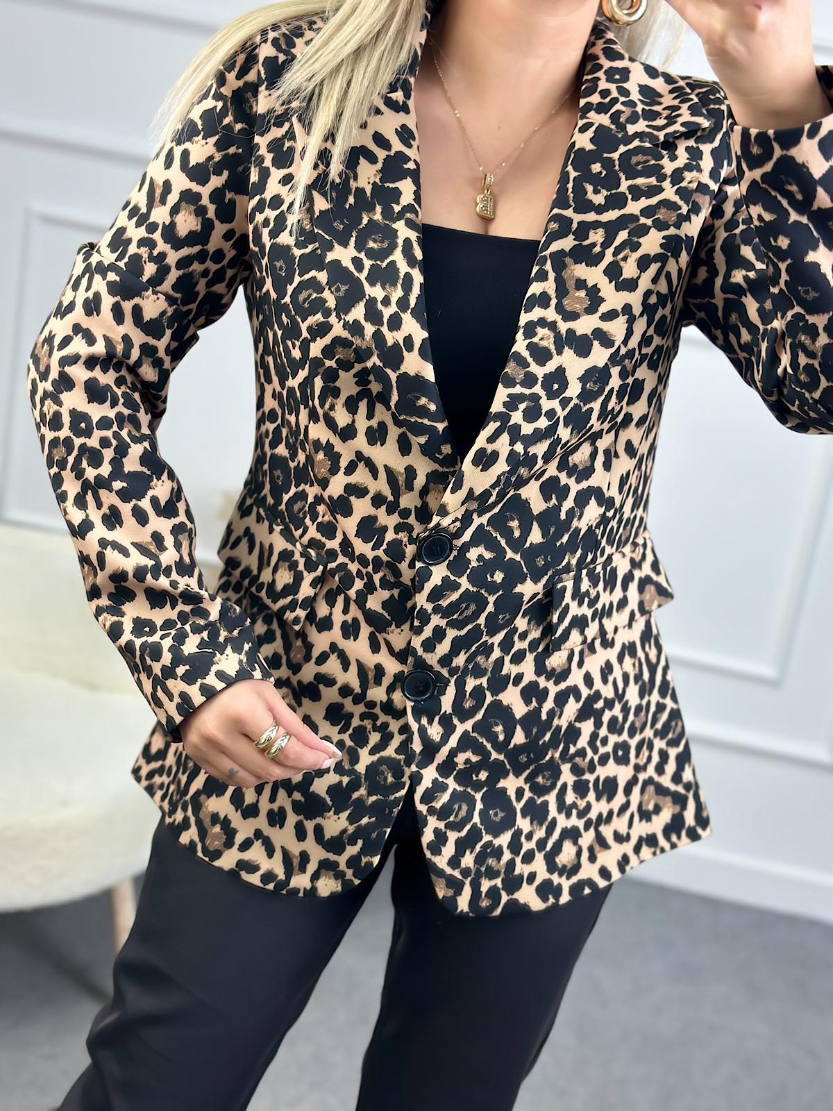 Leopar Ceket KAHVE-23MeDIS00010