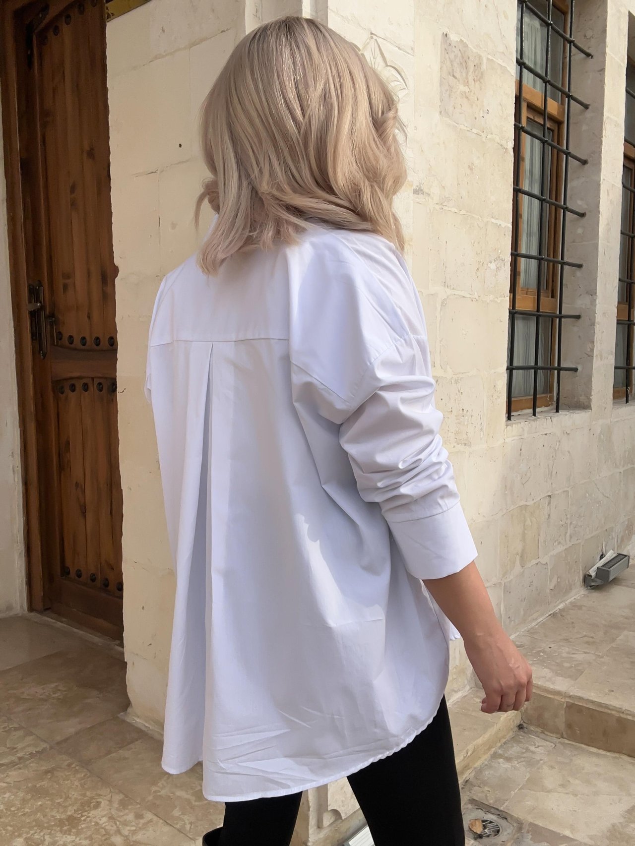 Poplin Kumaş Lüxs Kalite Tek Cepli Beyaz Gömlek BEYAZ-23MeUST00046