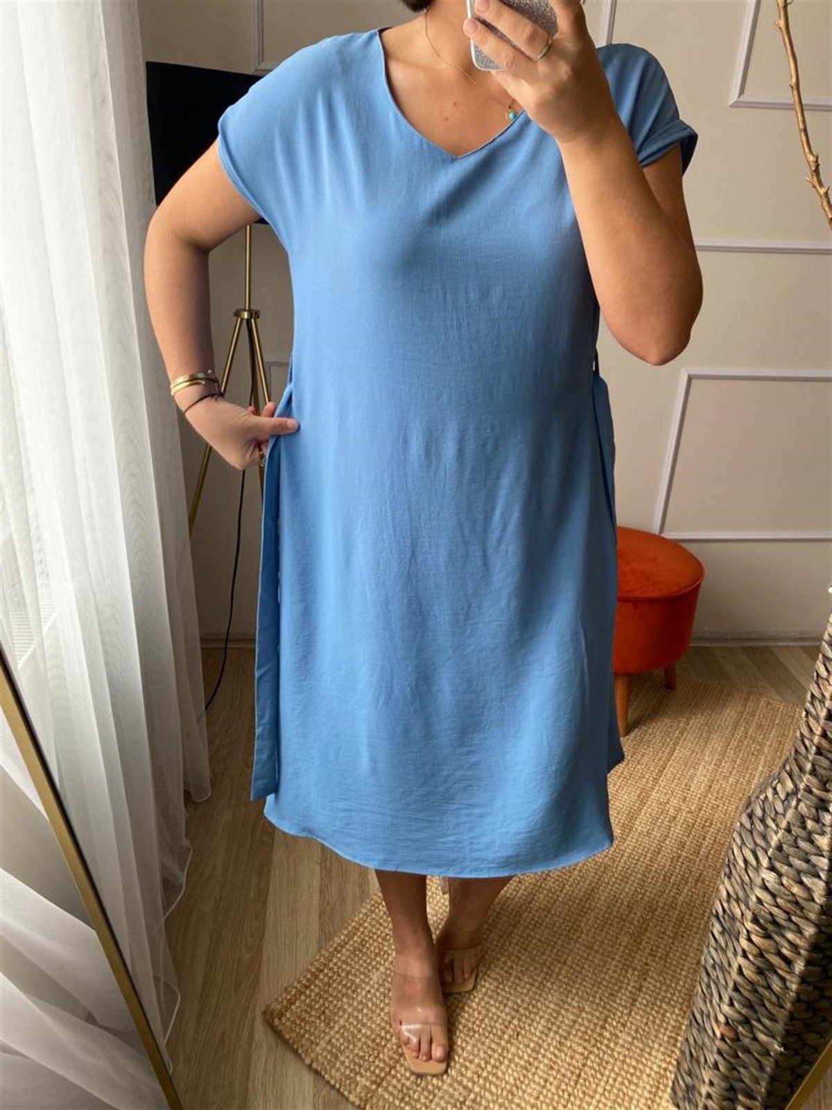 Dız alt can model elbıse