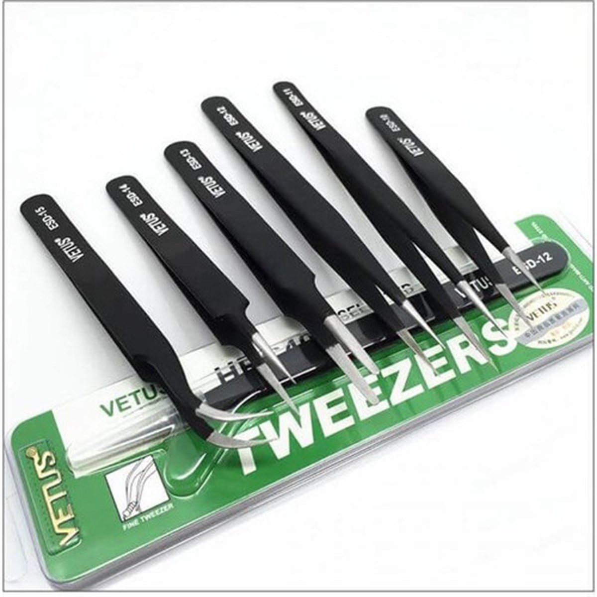 Vetus Hassas Elektronik Cımbız Seti Antistatik Çelik Tweezer Set
