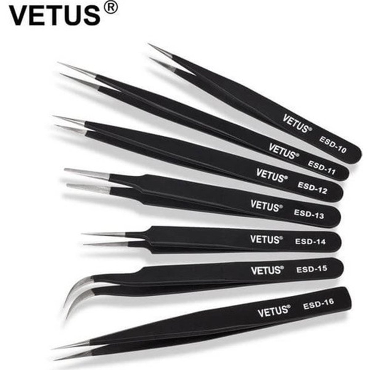 Vetus Hassas Elektronik Cımbız Seti Antistatik Çelik Tweezer Set