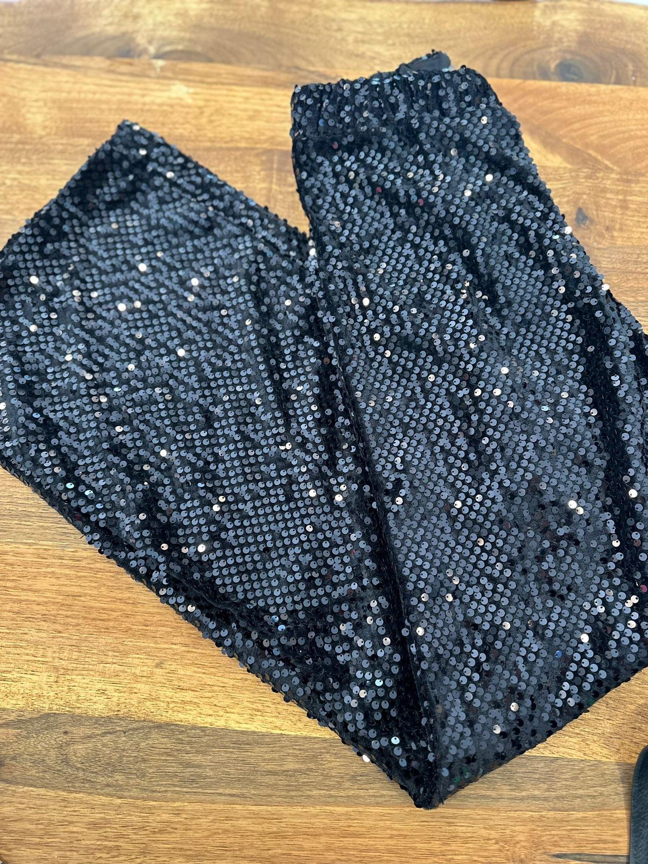 Kadife Üzeri Payet İşleme Beli Gizli Lastikli Rahat Pantolon