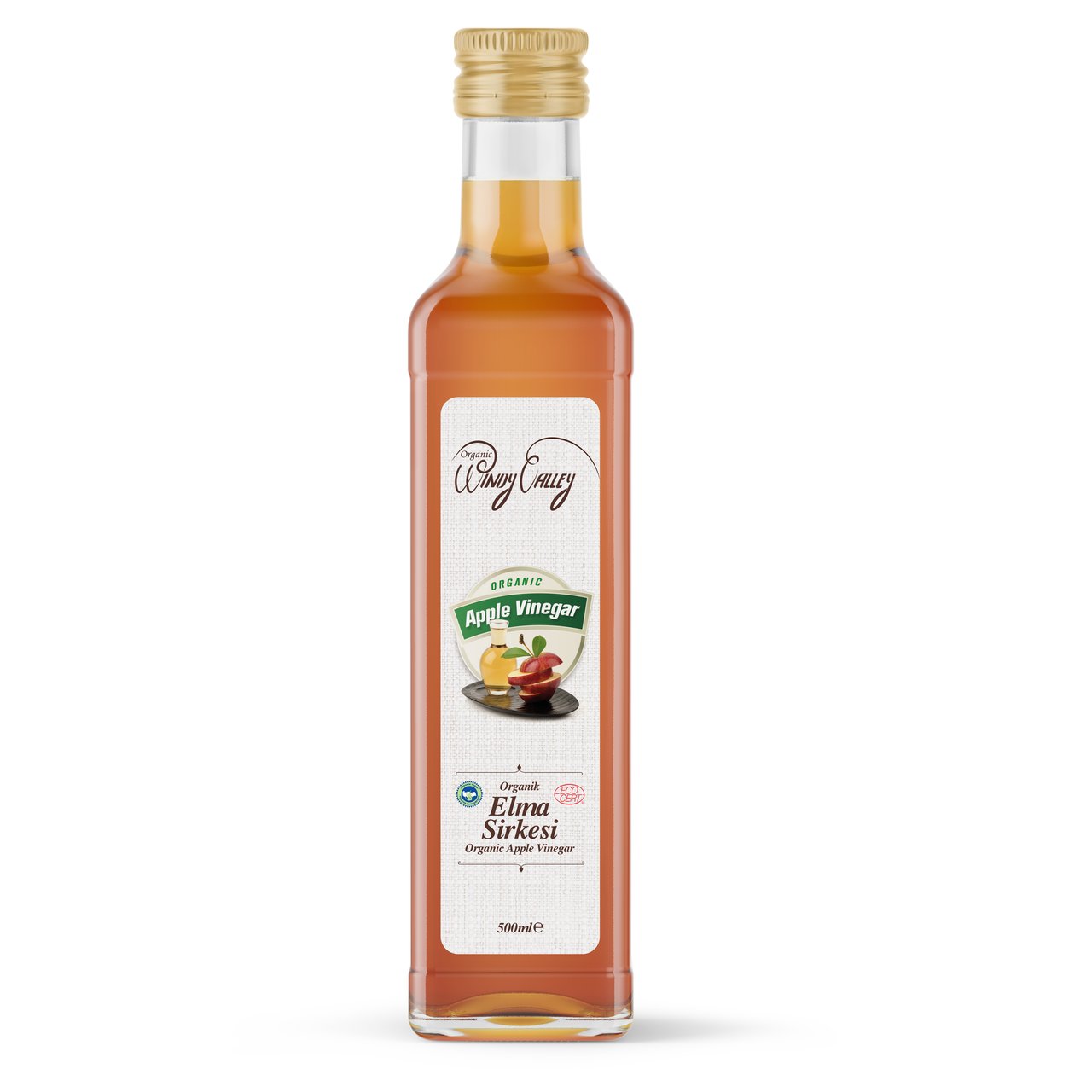 Organik Elma Sirkesi (500 ml)    Katkısız Doğal Fermente 