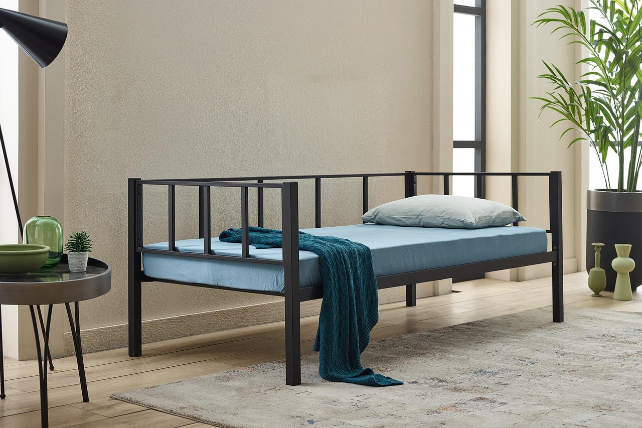Bedliga Titan Daybed Tek Kişilik Karyola Divan Sedir Siyah 90x190