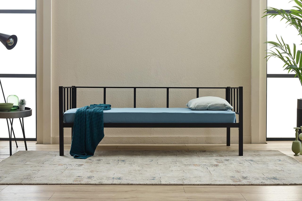 Bedliga Titan Daybed Tek Kişilik Karyola Divan Sedir Siyah 90x190