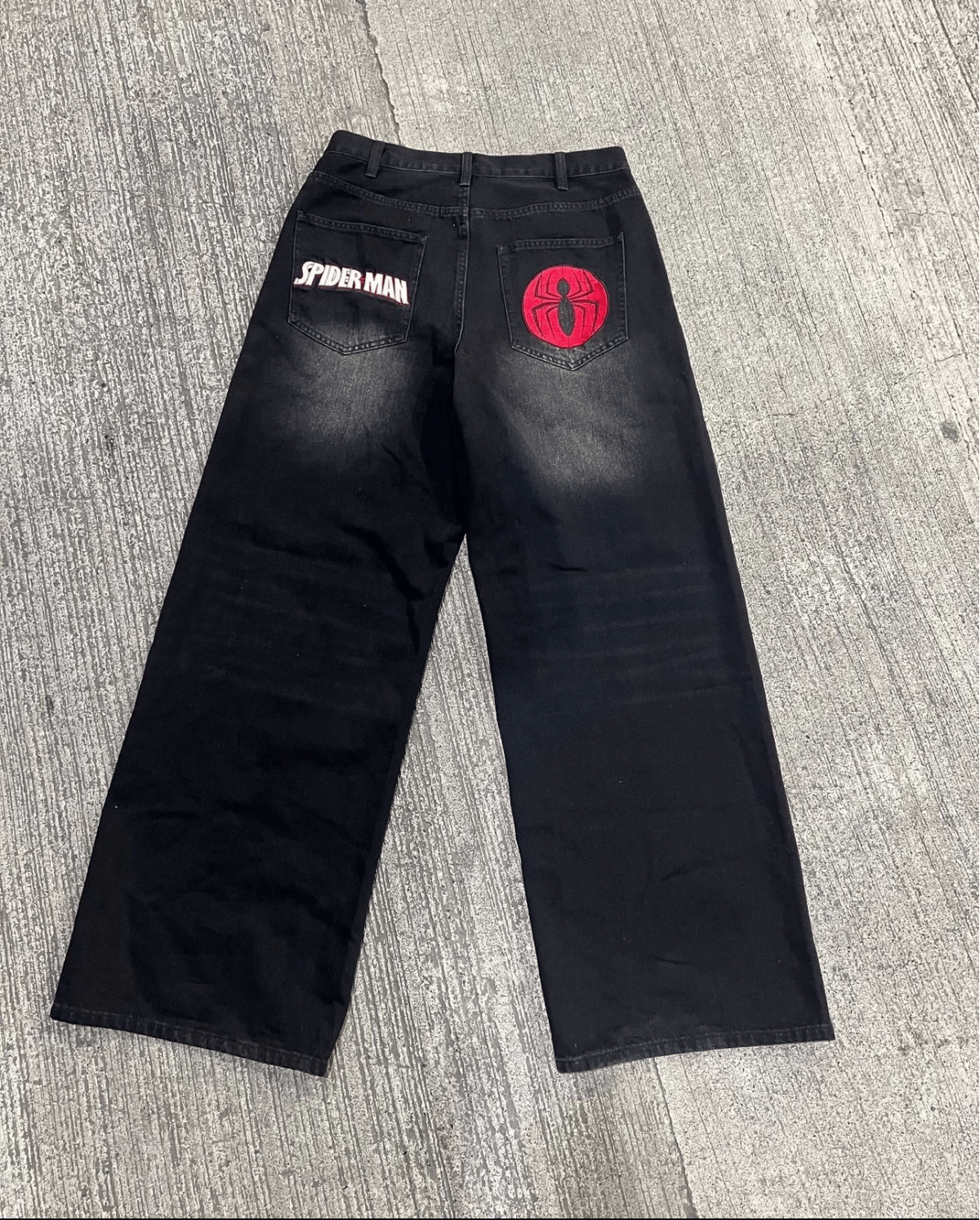 Batman - Spider-Man Detail Baggy Unisex Jean