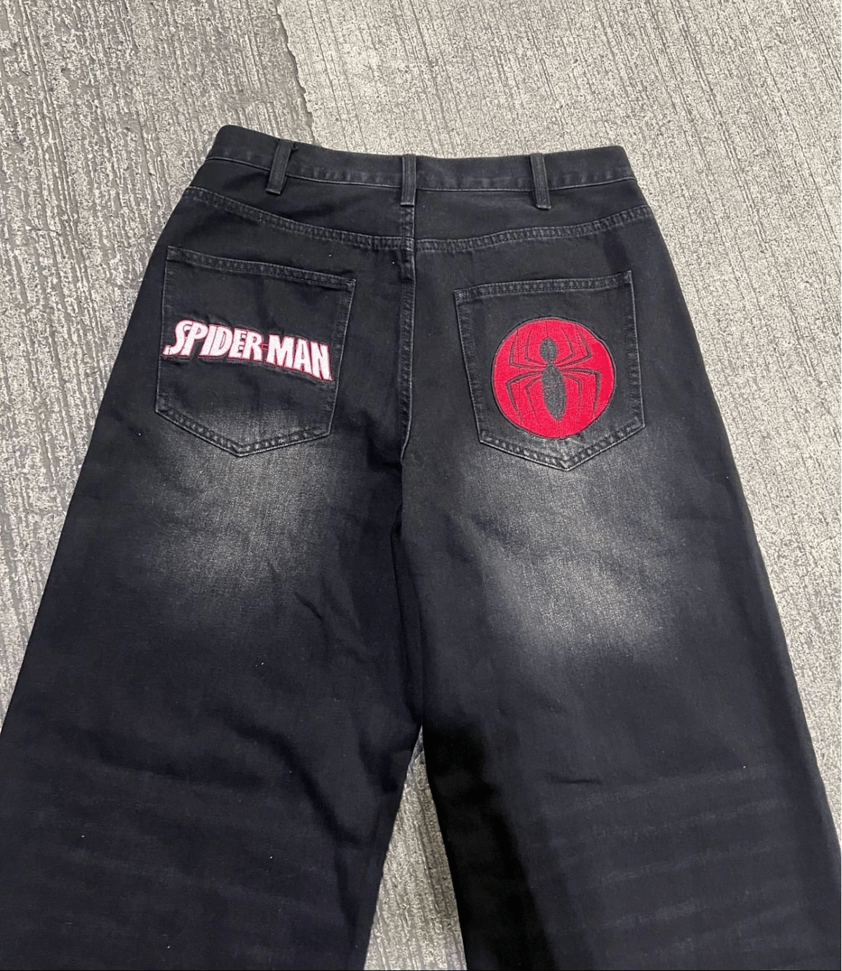Batman - Spider-Man Detail Baggy Unisex Jean