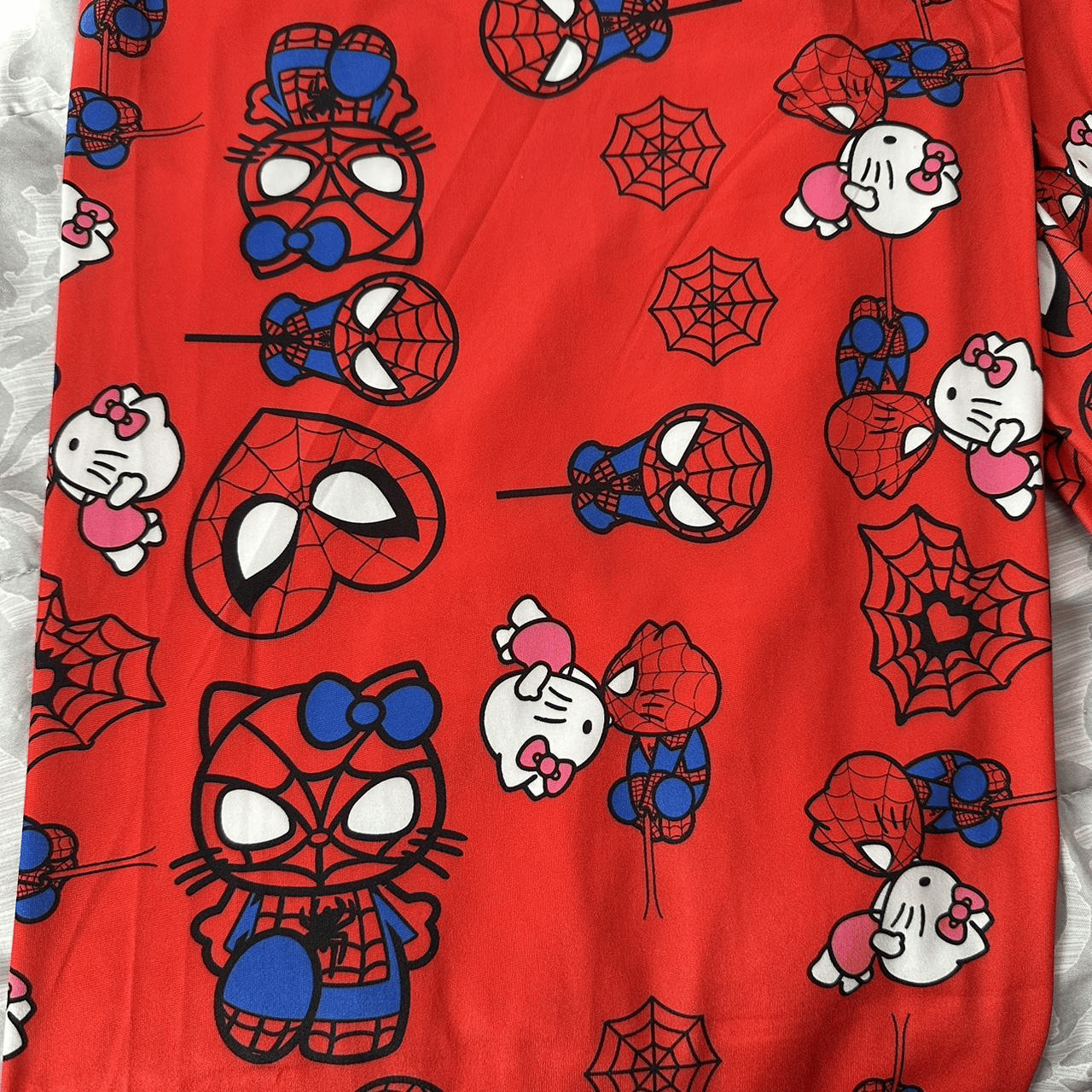 Hello Kitty & Spider-Man Detail Unisex Kırmızı Eşofman Altı