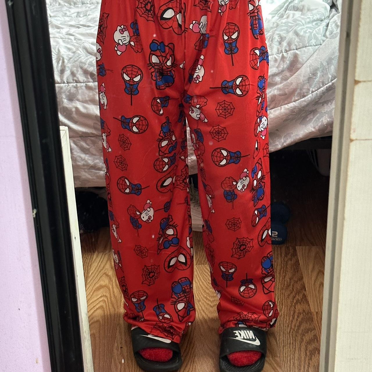 Hello Kitty & Spider-Man Detail Unisex Kırmızı Eşofman Altı