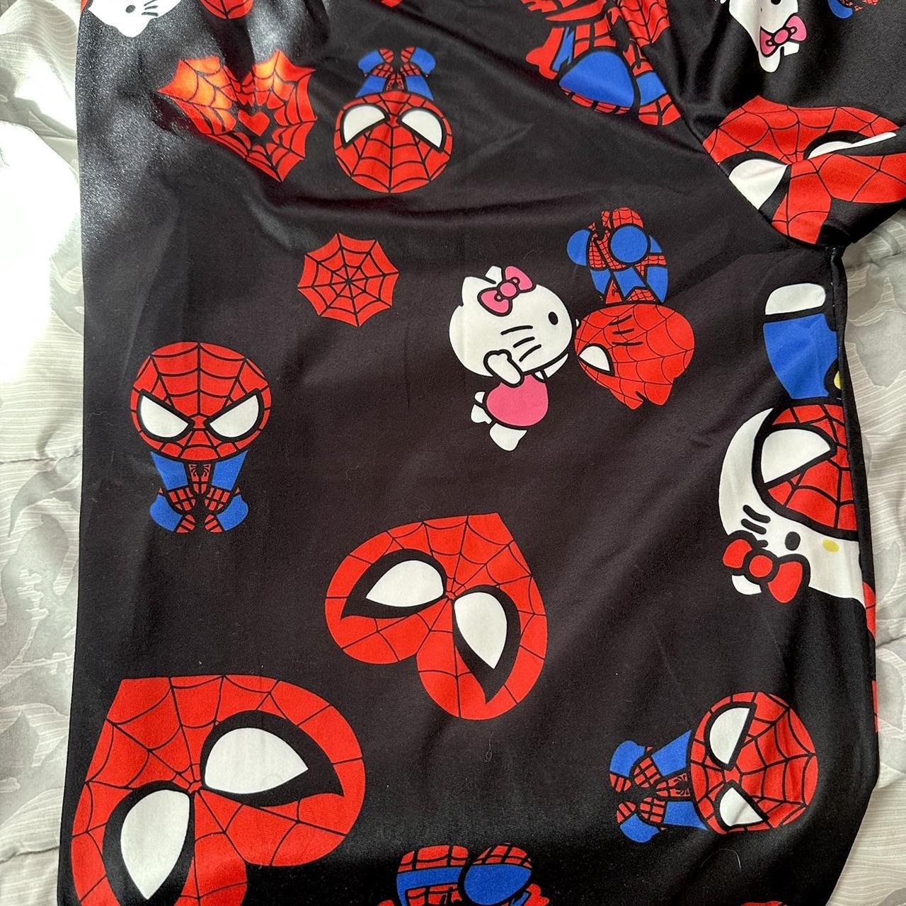 Hello Kitty & Spider-Man Detail Unisex Siyah Eşofman Altı