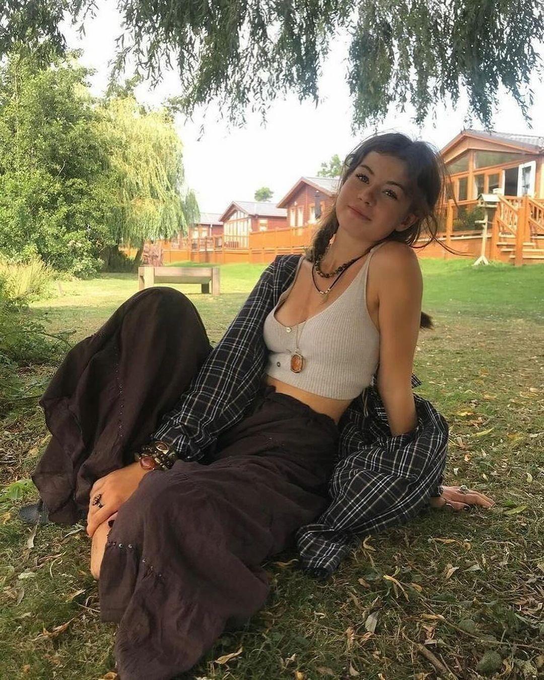 Kahverengi Ruffle Maxi Lenght Etek