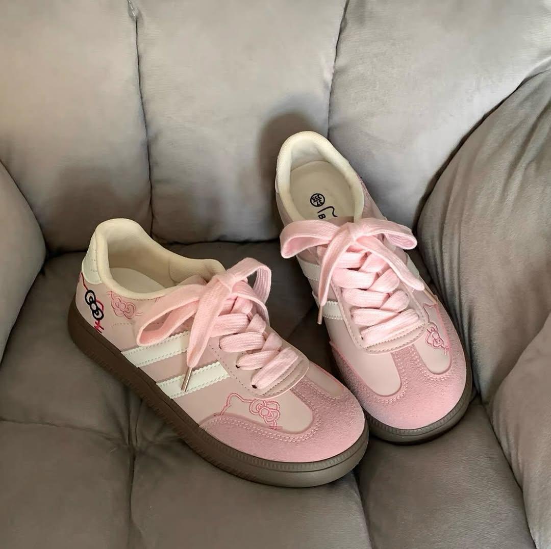 Nakışlı Kitty Pembe Spor Ayakkabı